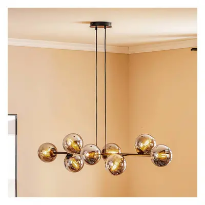 EMIBIG LIGHTING Závěsné svítidlo Glassy, 8 světel, černá, grafit, sklo, E14