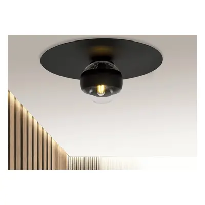 EMIBIG LIGHTING Stropní svítidlo Kenzo, kulaté, černé/čiré, 1 světlo