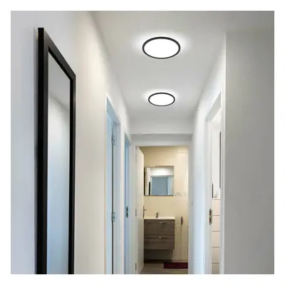 TK Lighting Panel Aqua LED, Ø 30 cm, černý, kov/plast, CCT stmívání