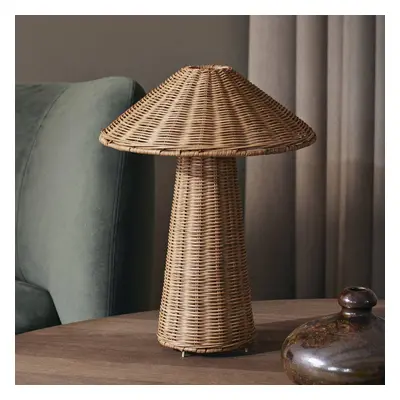 ferm LIVING ferm LIVING stolní lampa Dou, ratan, železo, výška 40 cm