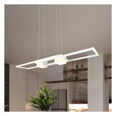 Trio Lighting Závěsné svítidlo Albany LED, bílé, 100 x 28 cm, hliník, stmívatelné CCT