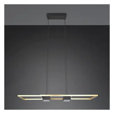 Trio Lighting Závěsné svítidlo Albany LED, černá/zlatá, 100 x 28 cm hliník CCT dim