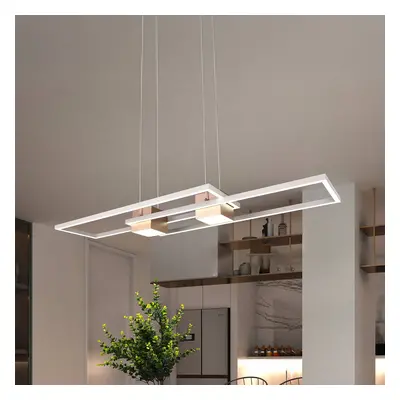 Trio Lighting Závěsné svítidlo Albany LED, hnědá barva, 100 x 28 cm, hliník, CCT, stmívatelné