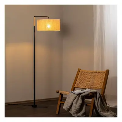 Eko-Light Stojací lampa Atlanta s lněným stínidlem