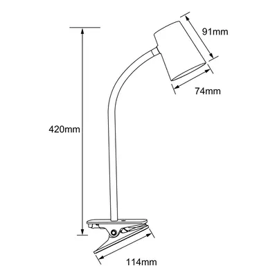 Brilliant LED stolní lampa Adda se svorkou bílá 3 stupně dim