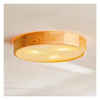 TEMAR LIGHTING Stropní svítidlo Cleo, Ø 47,5 cm, 4 světla, borovicové dřevo, E27