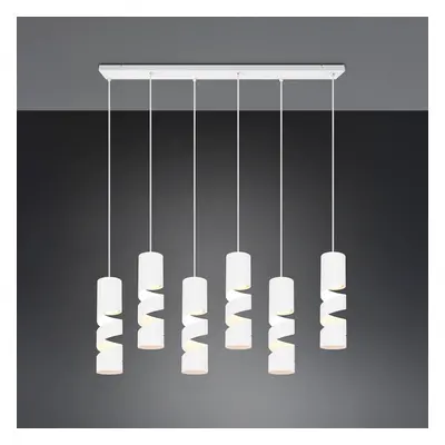 Trio Lighting Závěsné svítidlo Stream, bílé Délka 100 cm 6 světelných zdrojů GU10 z kovu