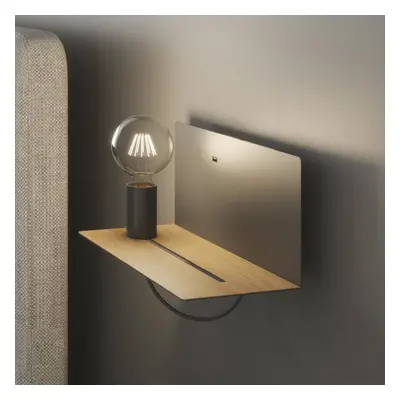 Eco-Light Nástěnné svítidlo Flash, černé, šířka 33 cm, hliník