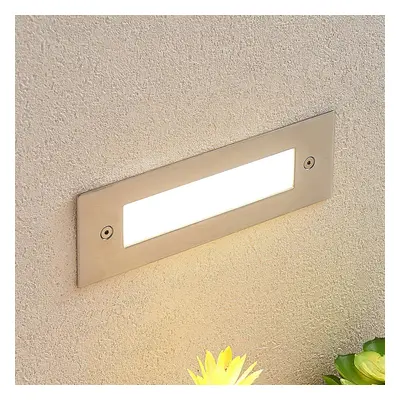 Lucande LED nástěnné vestavné svítidlo Roni, nerez 19,5 cm