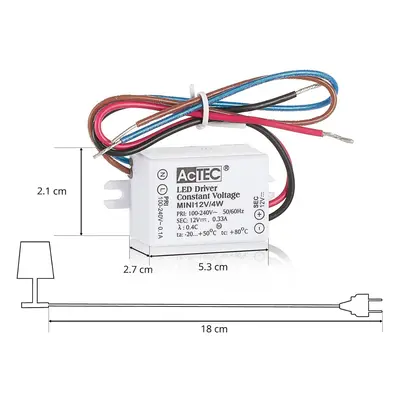 AcTEC AcTEC Mini LED ovladač CV 12V, 4W, IP65