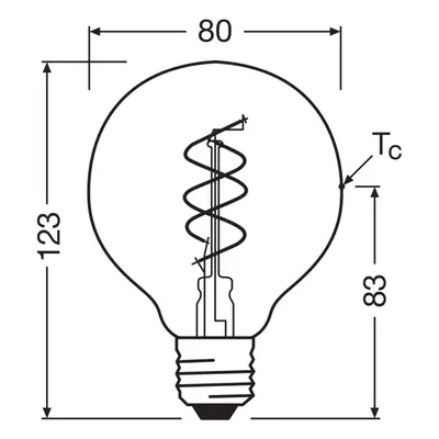 OSRAM OSRAM LED Vintage G80 E27 4,9W 922 Spiral Filament gold dim