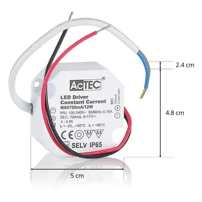 AcTEC AcTEC Mini LED ovladač CC 700mA, 12W, IP65