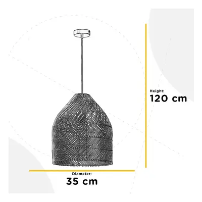 ONLI Závěsné svítidlo Luis, Ø 35 cm, ratan, E27