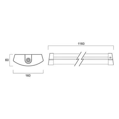 Sylvania Stropní svítidlo Sylvania LED Deltawing, 116 cm, IP44, 840