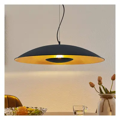 Lindby Závěsná lampa Lindby Narisara, Ø 80 cm, E27, černo-zlatá