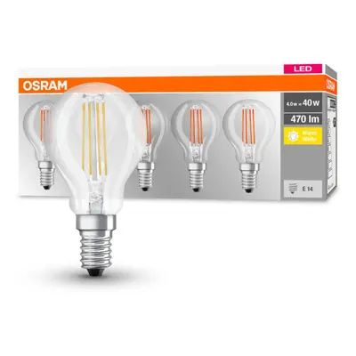 OSRAM OSRAM LED žárovka E14P40 4W filament 827 470lm 5ks