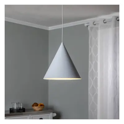 TK Lighting Závěsné svítidlo Cono, bílé, Ø 32 cm, ocel, jedno světlo