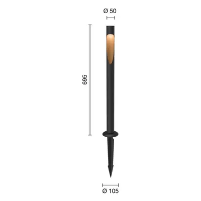 Louis Poulsen Louis Poulsen Flindt 827 70cm černá zemní lampa 24V