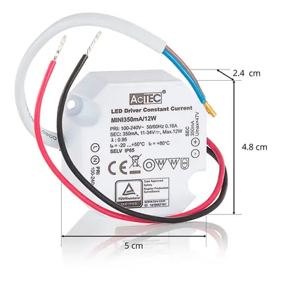 AcTEC AcTEC Mini LED ovladač CC 350mA, 12W, IP65