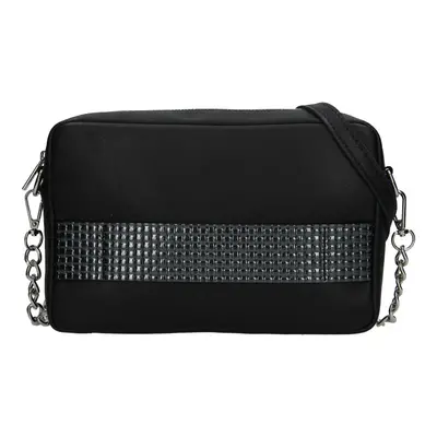 Trendy dámská kožená crossbody kabelka Facebag Ninas - černo-stříbrná