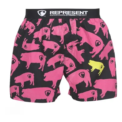 Pánské Boxerky Represent Exclusive piggy - černo-růžová