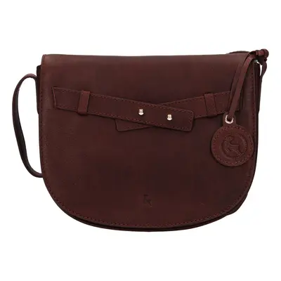 Dámská kožená crossbody kabelka Ashwood Gita - tmavě hnědá