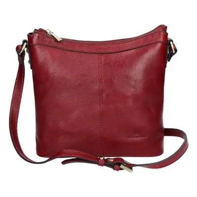 Luxusní kožené dámské crossbody Hexagona 113032- vínová