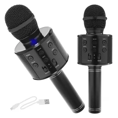 Izoxis Multifunkční Karaoke Mikrofon s Reproduktorem, Černý, Bluetooth 4.0, Vestavěná Baterie 12