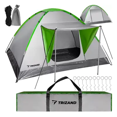 Trizand Turistický stan Montana pro 4 osoby, polyester + nylon + železo, 200 x 200 x 110 cm