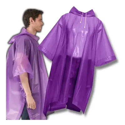 Camerazar Fialové voděodolné poncho proti dešti unisex na kolo a motorku.