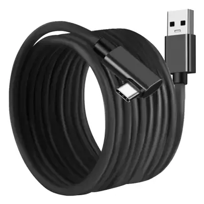 Izoxis Dlouhý Kabel USB-A 3.2 - USB Type-C, 5 Metrů, Kovová Konstrukce s Nylonovým Opletem, Rych