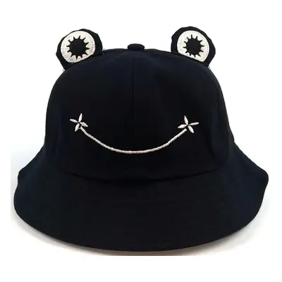 Univerzální Rybářský Klobouk Frog BUCKET HAT, Černá, Polyester a Bavlna, Obvod 52-58 cm