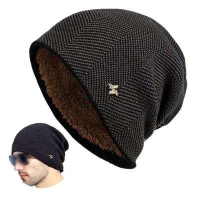 Unisex Zimní Čepice Beanie, Hnědá, 100% Akrylová Příze, 52-62 cm