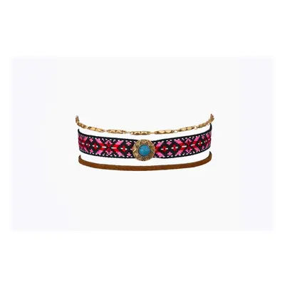 Flamenco Mystique Náhrdelník Choker Boho Aztec Festival N528, nastavitelná délka 28-34.5 cm, bez