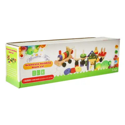 Creative Corner Dřevěný třídič obratnostní puzzle vlak lokomotiva + vagóny 30cm