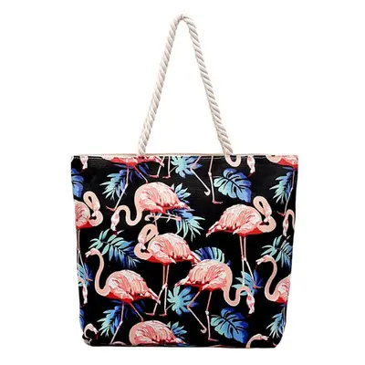 Camerazar VELKÁ DÁMSKÁ NÁKUPNÍ TAŠKA flamingo prostorná plážová taška SHOPPER