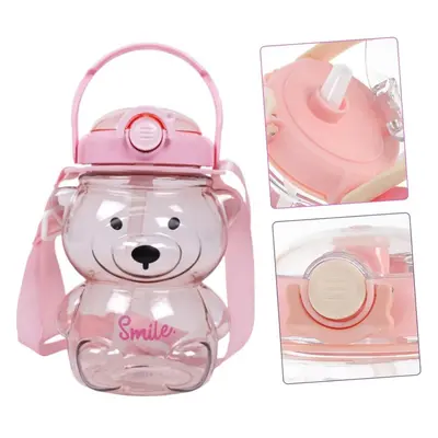 Flamenco Mystique Růžová láhev na vodu s úchopem SWEET BEAR 1000 ML BD27