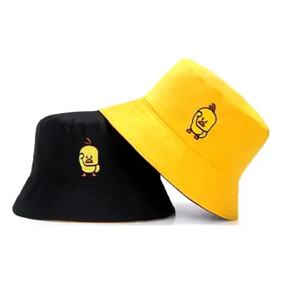 Oboustranný Klobouk BUCKET HAT, žlutá/černá, polyester/bavlna, 55-59 cm