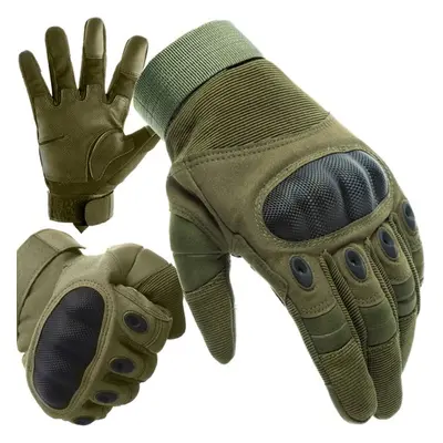 Trizand Taktické dotykové rukavice XL, khaki, odolný nylon, 24 x 11,5 cm