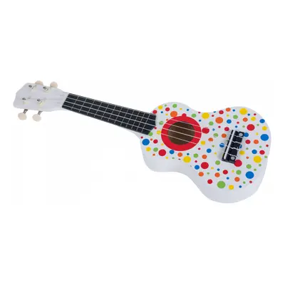 HOPE TOYS Dětské dřevěné ukulele s barevnými puntíky