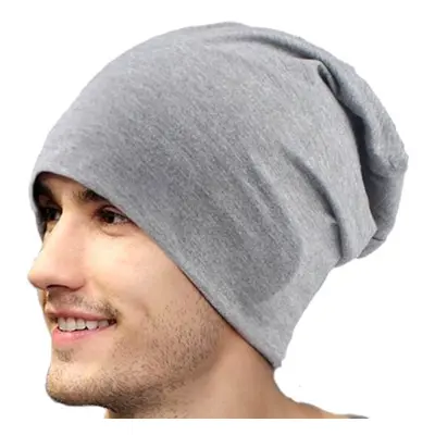 Unisex Čepice Beanie Oversize, Světle Šedá, Akrylová Příze, 25.5 cm