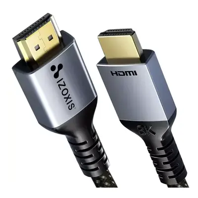 Izoxis HDMI Kabel 8K 2m, High Speed, Kov/PVC/Nylon, Bez Zamotání