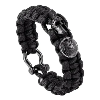 Pánský náramek Spartan Helmet Viking Survival, nerezová ocel, paracord 550, délka 22 cm - Varian