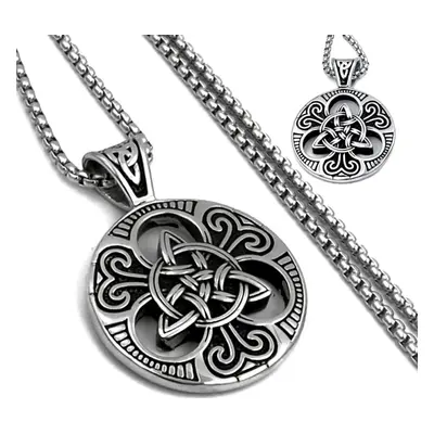 Vikingský amulet Pánský náhrdelník, stříbrná, chirurgická ocel, 60 cm