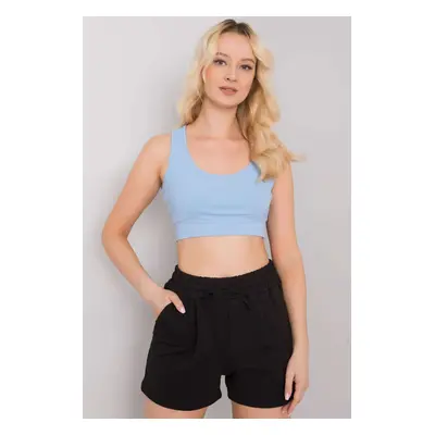 RUE PARIS Crop top Finn světle modrý