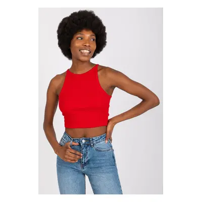 RUE PARIS Žebrovaný crop top Colette červený