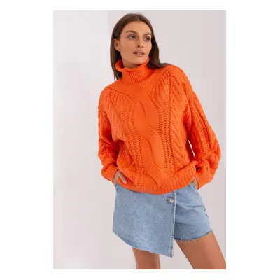 Wool Fashion Italia Oversize pletený svetr oranžový