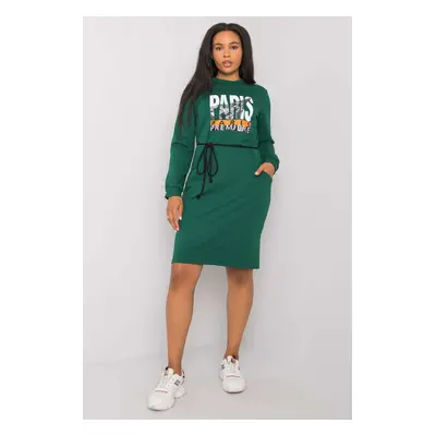 Lakerta Mikinové šaty plus size s potiskem zelené