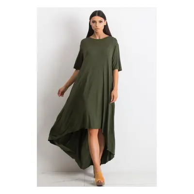 RUE PARIS Bavlněné oversize šaty khaki