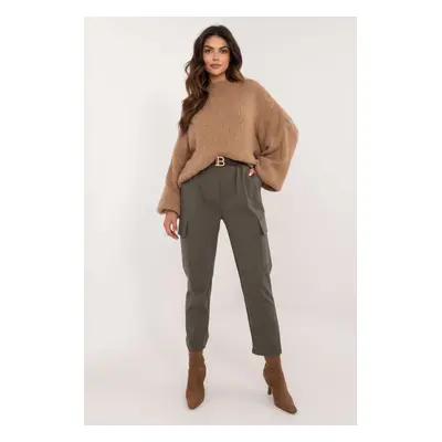 Och Bella Kalhoty Chic Flare khaki